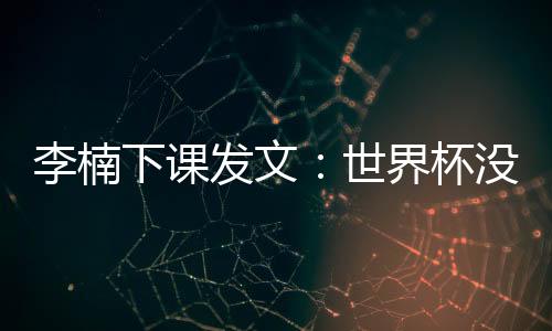 李楠下课发文：世界杯没完成目标我承担主要责任